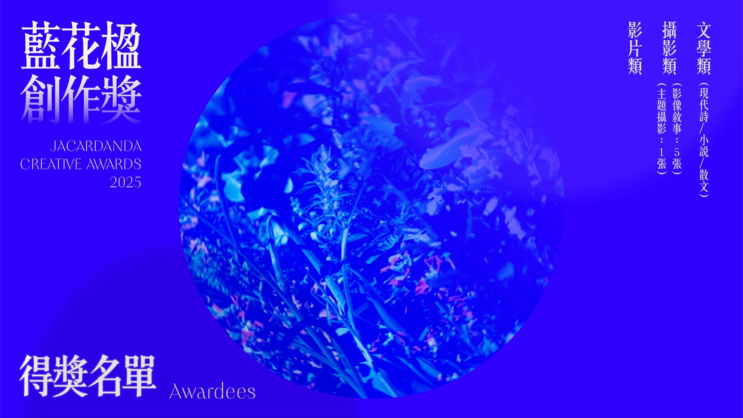 2025藍花楹創作獎得獎名單